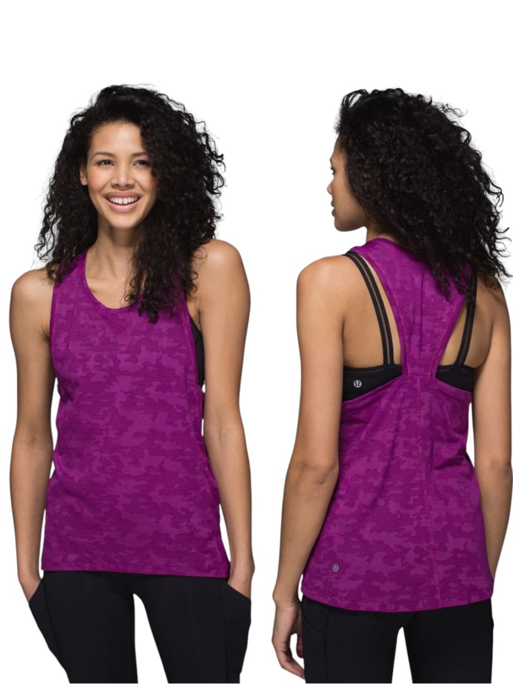 lululemon Run for Days Tank Size 6 Regal Plum Camo